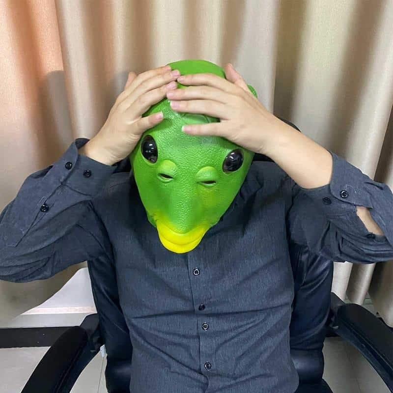 Déguisement masque halloween de poisson vert