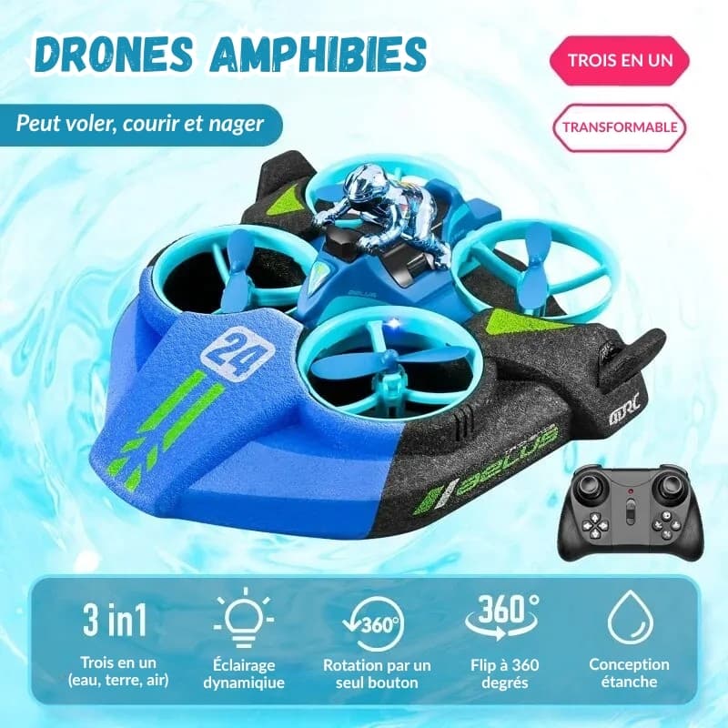Drone Enfant 8 ans Amphibie 3 en 1