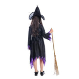 Robe de sorcière noire et violette avec son chapeau pointu