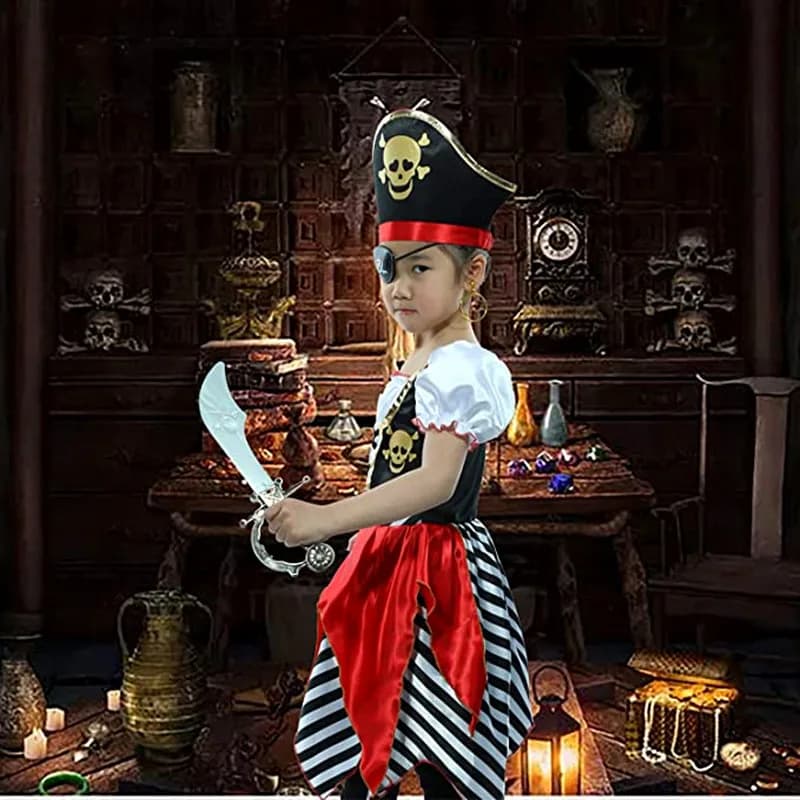 Déguisement pirate et ses nombreux accessoires pour fille