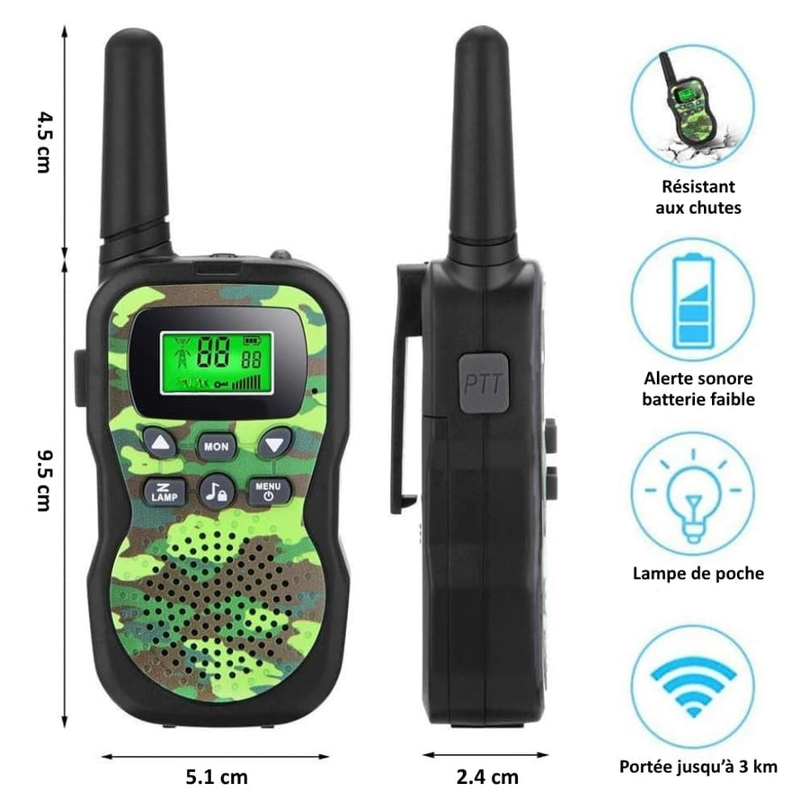 Talkie-walkie enfant à motif camouflage