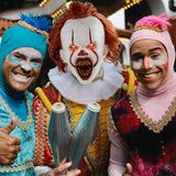 Masque clown tueur avec yeux rouges LED