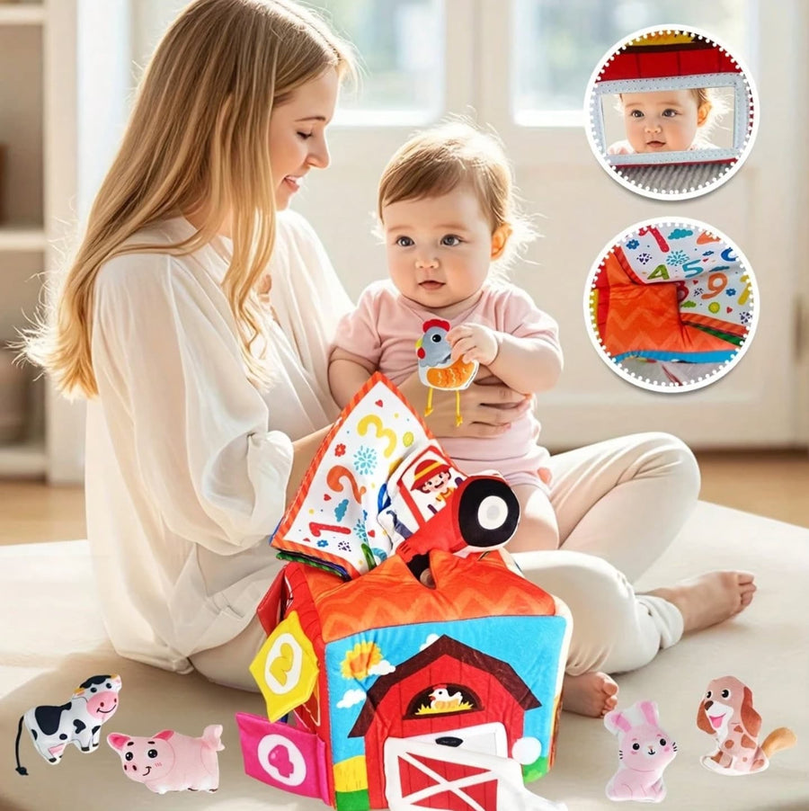 Jeu éveil sensoriel Montessori boîte à mouchoirs ferme pour bébés