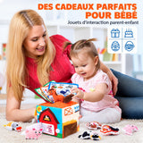 Jeu éveil sensoriel Montessori boîte à mouchoirs ferme pour bébés