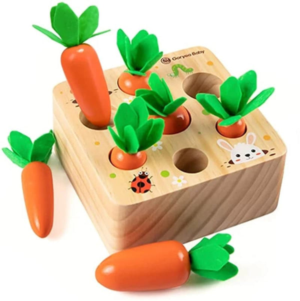 Puzzle en bois de récolte des carottes