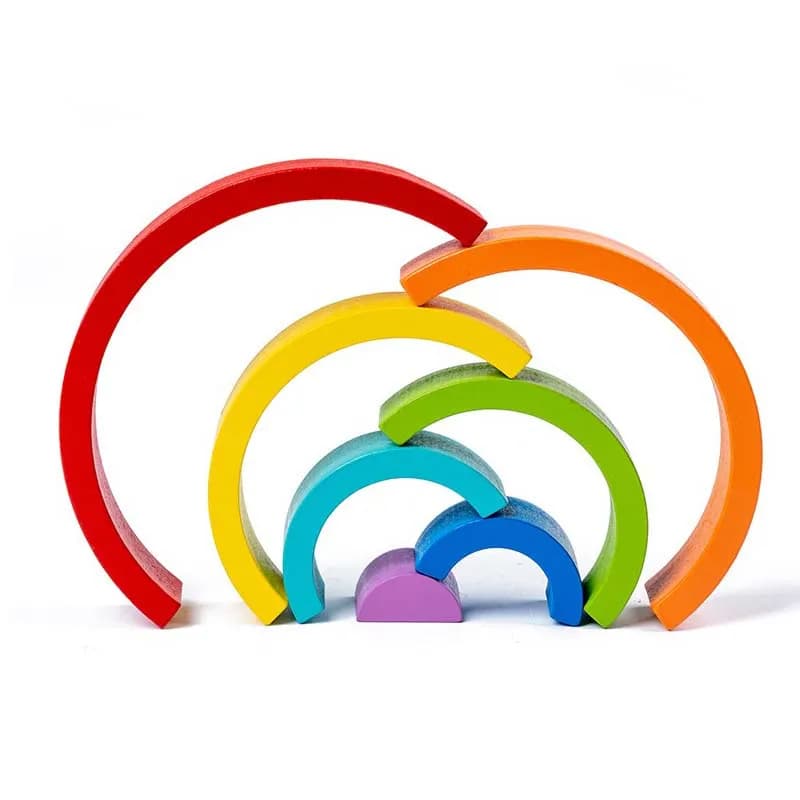 Arc en ciel Montessori en bois - 7 pièces