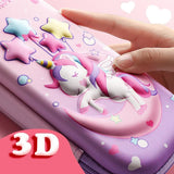 Trousse enfant licorne 3D motif lune