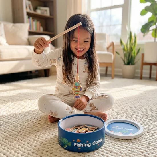 Jeu de Pêche Magnétique Montessori en Bois