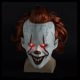 Masque clown tueur avec yeux rouges LED