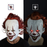 Masque clown tueur avec yeux rouges LED