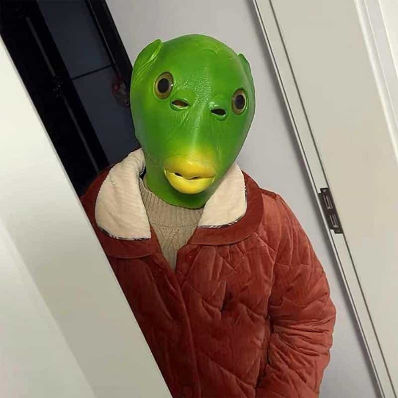 Déguisement masque halloween de poisson vert