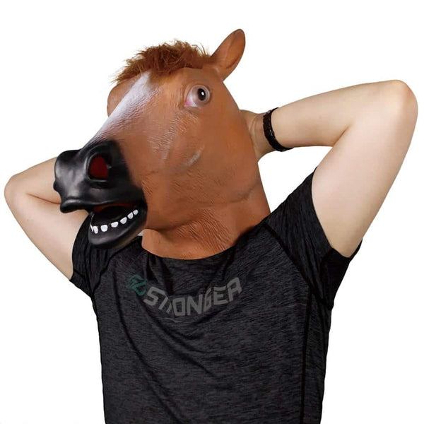 Masque halloween de tête de cheval effrayant