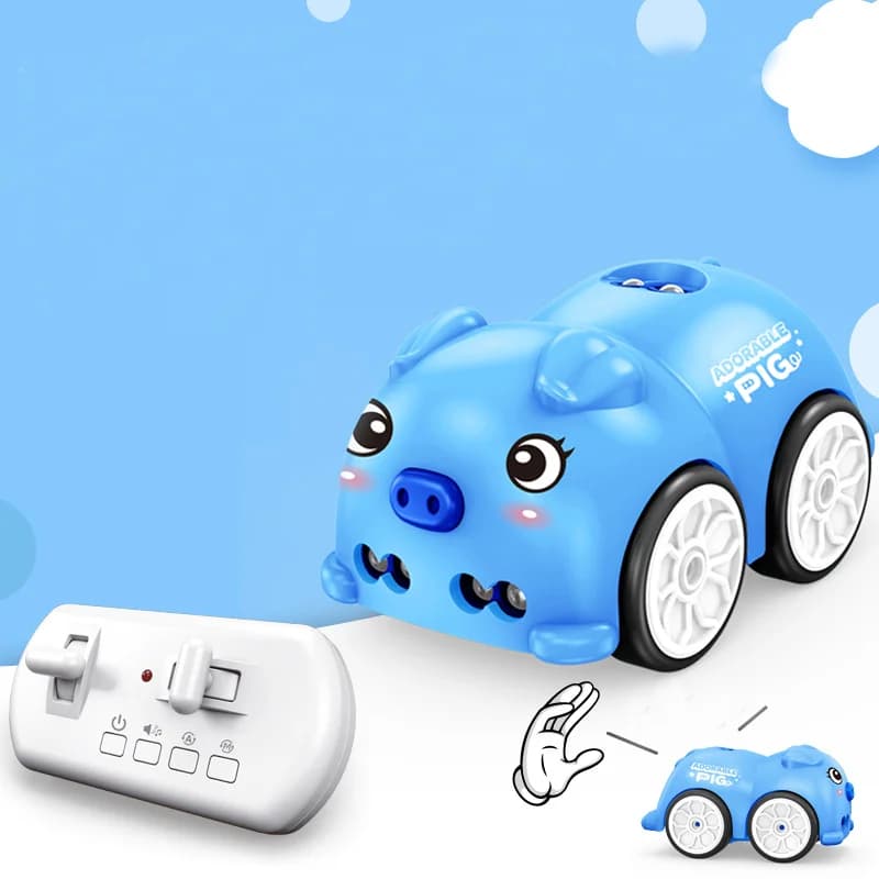 Mini voiture télécommandée cochon pour enfant