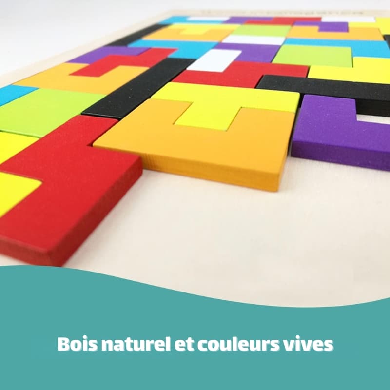 Puzzle en bois 3D coloré