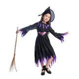 Robe de sorcière noire et violette avec son chapeau pointu