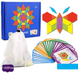 Jeux Montessori Puzzle en bois pour apprendre les formes pour enfants 155pcs