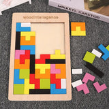 Puzzle en bois 3D coloré