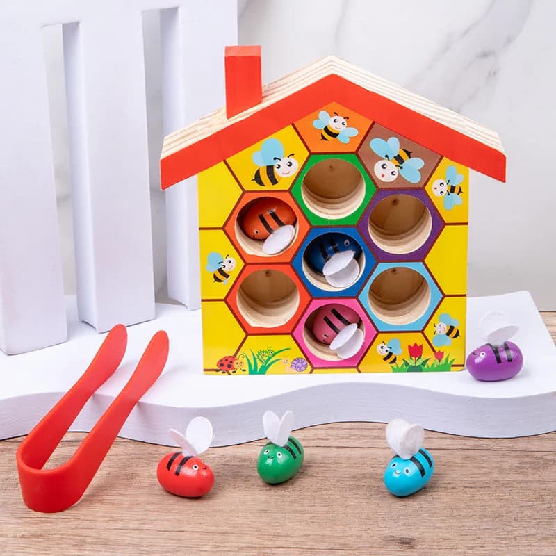 Jeu de ruche en bois pour enfant