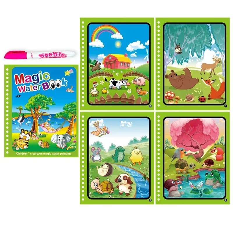 Livre Montessori de coloriage magique avec stylo à eau pour apprendre les couleurs