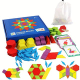 Jeux Montessori Puzzle en bois pour apprendre les formes pour enfants 155pcs