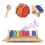 Xylophone en bois et touches colorées