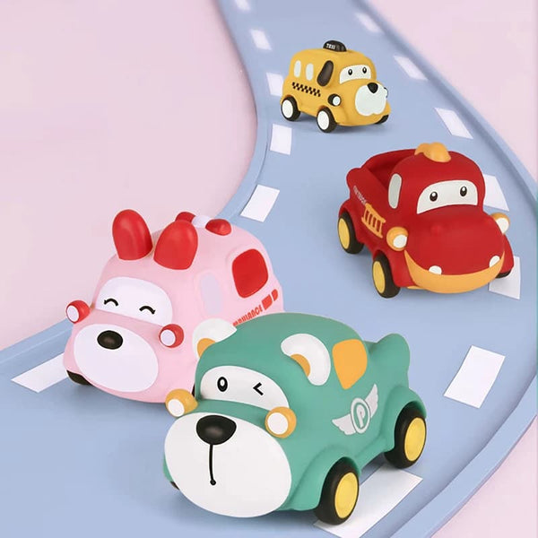 Voiture jouet Montessori en caoutchouc pour enfants
