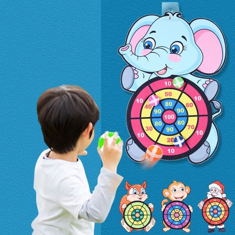 Jeu Montessori enfants dès 3 ans lancer de balles sur cible pour la motricité