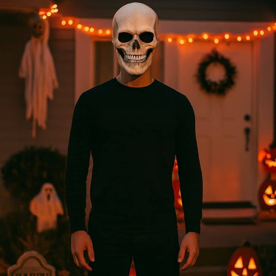 Masque halloween tête de mort à machoire mobile