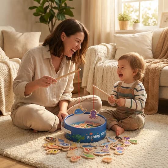 Jeu de Pêche Magnétique Montessori en Bois