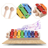 Xylophone en bois et touches colorées